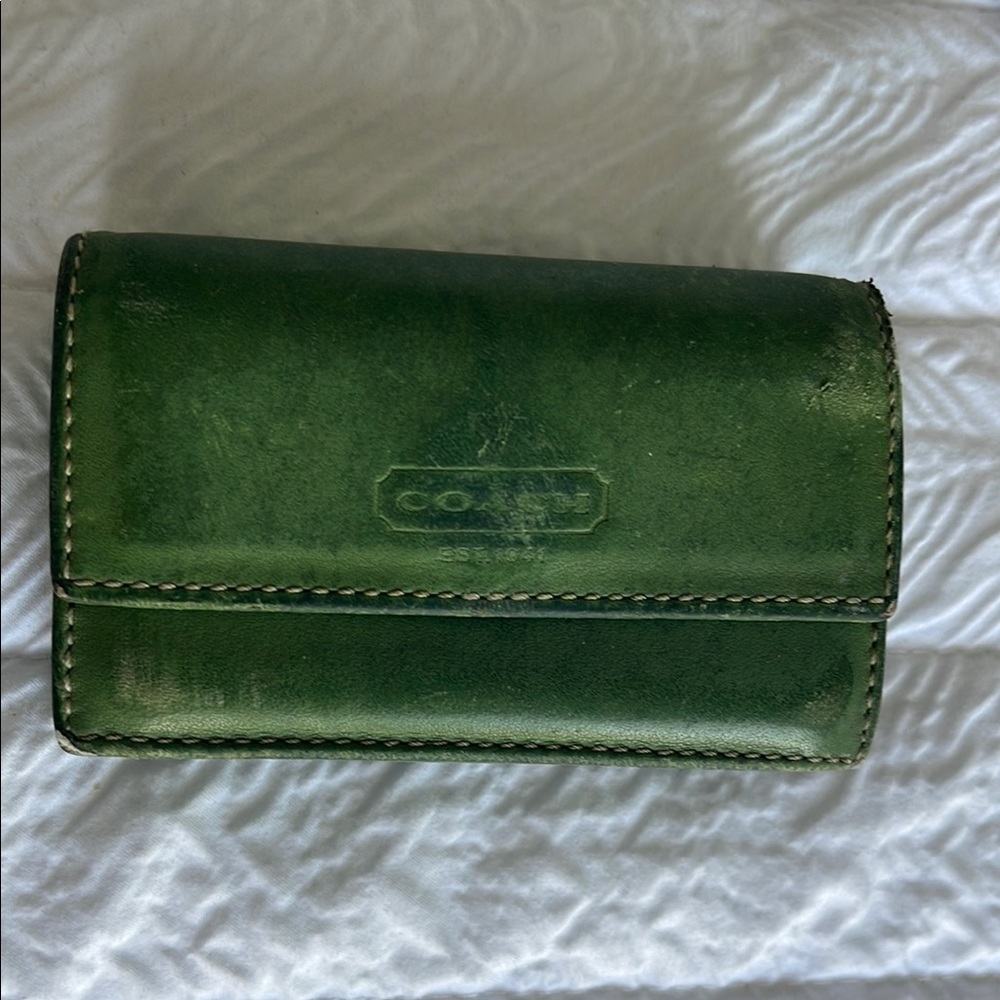 Coach Forest Green Leather Wallet